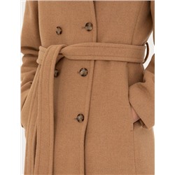 Bej Slim Fit Kaşe Kaban