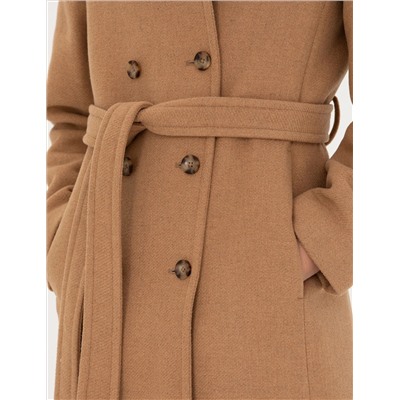 Bej Slim Fit Kaşe Kaban