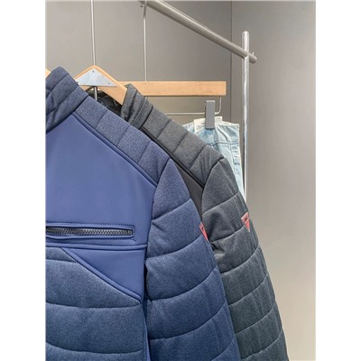 Мужская теплая водонепроницаемая куртка из комбинированных материалов  ГЕС*С