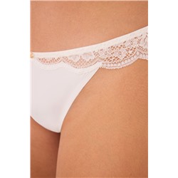 Braga brasileña microfibra y encaje blanco