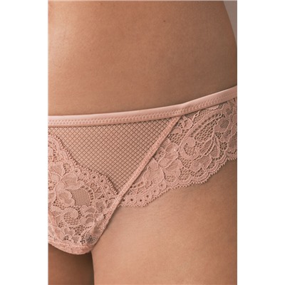 Tanga tira encaje rosa brillos