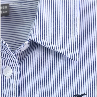 Приталенная повседневная рубашка с длинным рукавом в полоску РАЛЬ*Ф Л