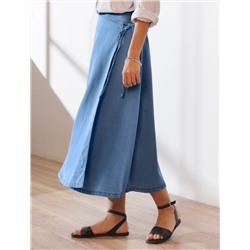 Юбка миди на запах А-силуэта из джинсового лиоцелла