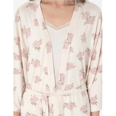 Krem 3'lü Pijama Takımı