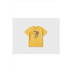 United Colors of BenettonErkek Çocuk Sarı Peanut Baskılı T-shirt