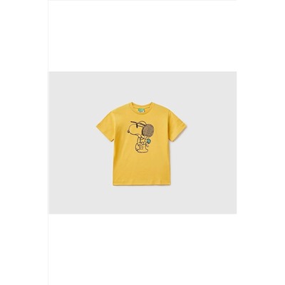 United Colors of BenettonErkek Çocuk Sarı Peanut Baskılı T-shirt