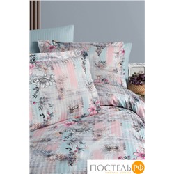 Постельное белье Карвен Stripe Satin с цветным принтом семейное N251-SB005 (7пр.)
