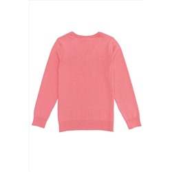 Kız Çocuk Açık Pembe Basic Kazak