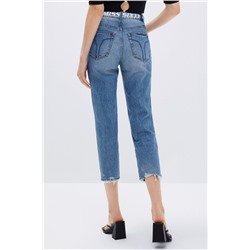 Vaquero slim fit 7/8 de tiro alto Azul