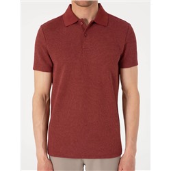 Nar Slim Fit Örme Dokulu Polo Yaka Tişört