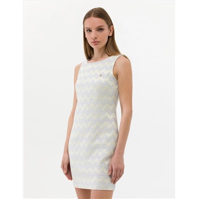 Ekru Slim Fit Dokuma Elbise