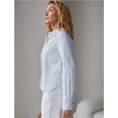 Укороченная блузка в полоску из хлопка