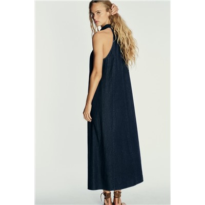 VESTIDO HALTER DENIM TRF