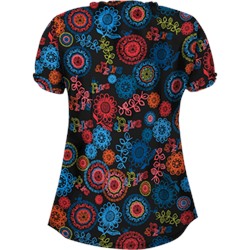 UA Spring Out Black Print Scrub Top