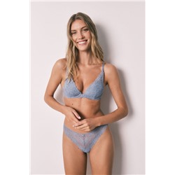 Sujetador halter relleno encaje azul INTUITIVE