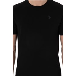 Erkek Regular Fit Bisiklet Yaka Siyah Basic Tişört