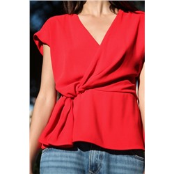 CREPE TOP WITH KNOT
