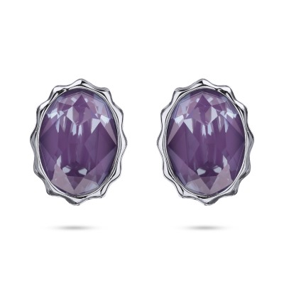 Пусеты Сияние (кристаллы SW пурпурные; покрытие родий), Есть комплект