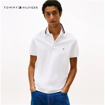 Мужская хлопковая рубашка-поло  ТОММИ ХИЛФИГЕ*Р