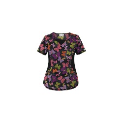 UA Blissful Butterflies Black Print Scrub Top