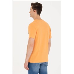 Erkek Turuncu Bisiklet Yaka Tişört