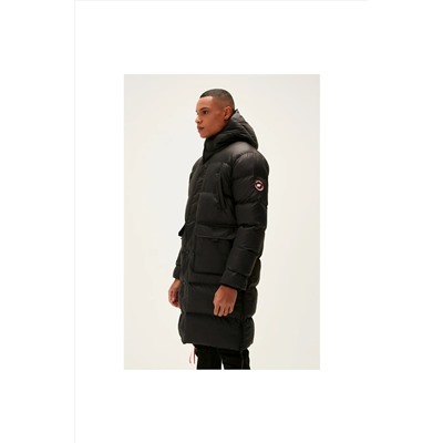 Bad Bear Goose Tail Puffer Siyah Erkek Kapüşonlu Uzun Mont 22.02.15.001-c01
