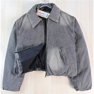 Куртка из выстиранного и потертого денима из хлопка