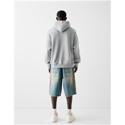 Faded-effect boxy fit hoodie