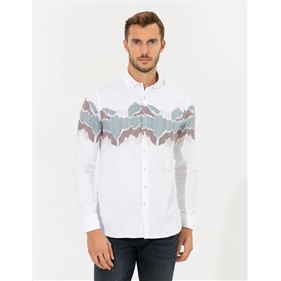 Yeşil Slim Fit Uzun Kollu Gömlek