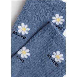 Kurze Socken mit durchgehendem Good-Vibes-Schriftzug