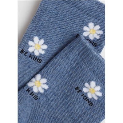 Kurze Socken mit durchgehendem Good-Vibes-Schriftzug