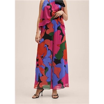 Pantalón palazzo estampado -  Mujer | MANGO OUTLET Melilla