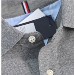 Мужская хлопковая вышитая рубашка-поло прямого кроя ТОММИ ХИЛФИГЕ*Р