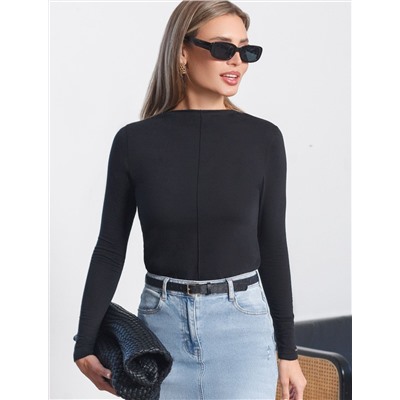 Джемпер с цельнокроеным воротом из премиального хлопка