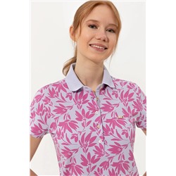 Kadın Lila Polo Yaka Tişört