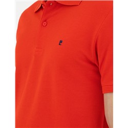 Kırmızı Slim Fit %100 Pamuk Polo Yaka Basic Tişört