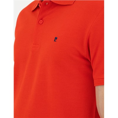 Kırmızı Slim Fit %100 Pamuk Polo Yaka Basic Tişört