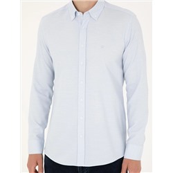 Açık Mavi Slim Fit Uzun Kollu Gömlek