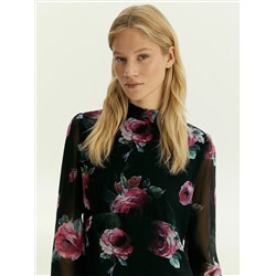 Платье мини из шифона с цветочным принтом, PL1421/armika