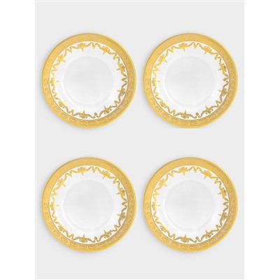 Тарелка обеденная, 26 см, 4 шт, стекло, золотистая, Versailles