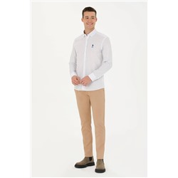 Erkek Saks Uzun Kollu Gömlek