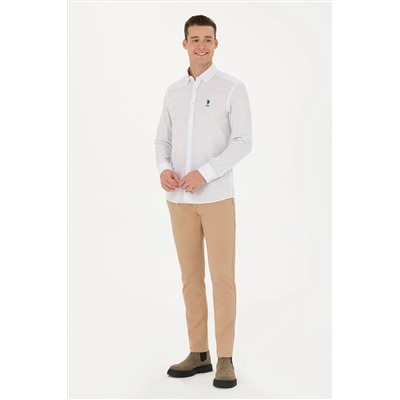 Erkek Saks Uzun Kollu Gömlek