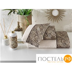 HS705D Набор полотенец Tivolyo Home TIGER коричневый 3 предмета + ароматизатор для шкафа