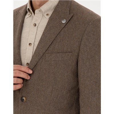 Kahverengi Slim Fit Ceket