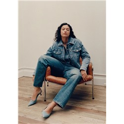 Jeans rectos costuras adelantadas