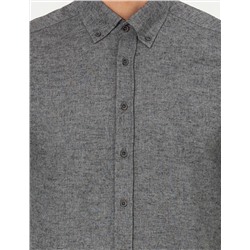 Gri Slim Fit Uzun Kollu Gömlek