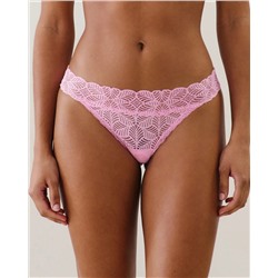Tanga de encaje en rosa