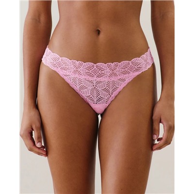 Tanga de encaje en rosa