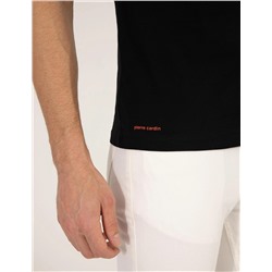 Siyah Baskılı Bisiklet Yaka Tişört