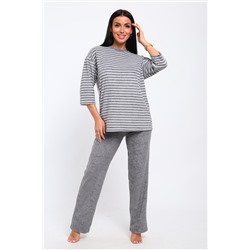 Костюм 375711 домашний махровый в полоску